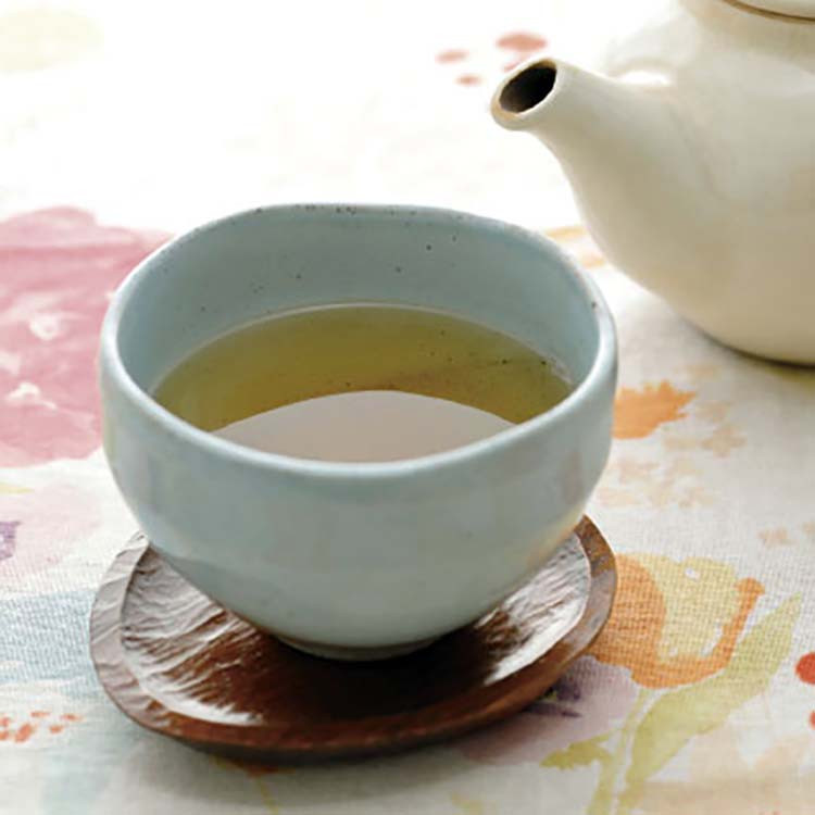 Soft green tones representing refreshing herbal tea clarity compositions